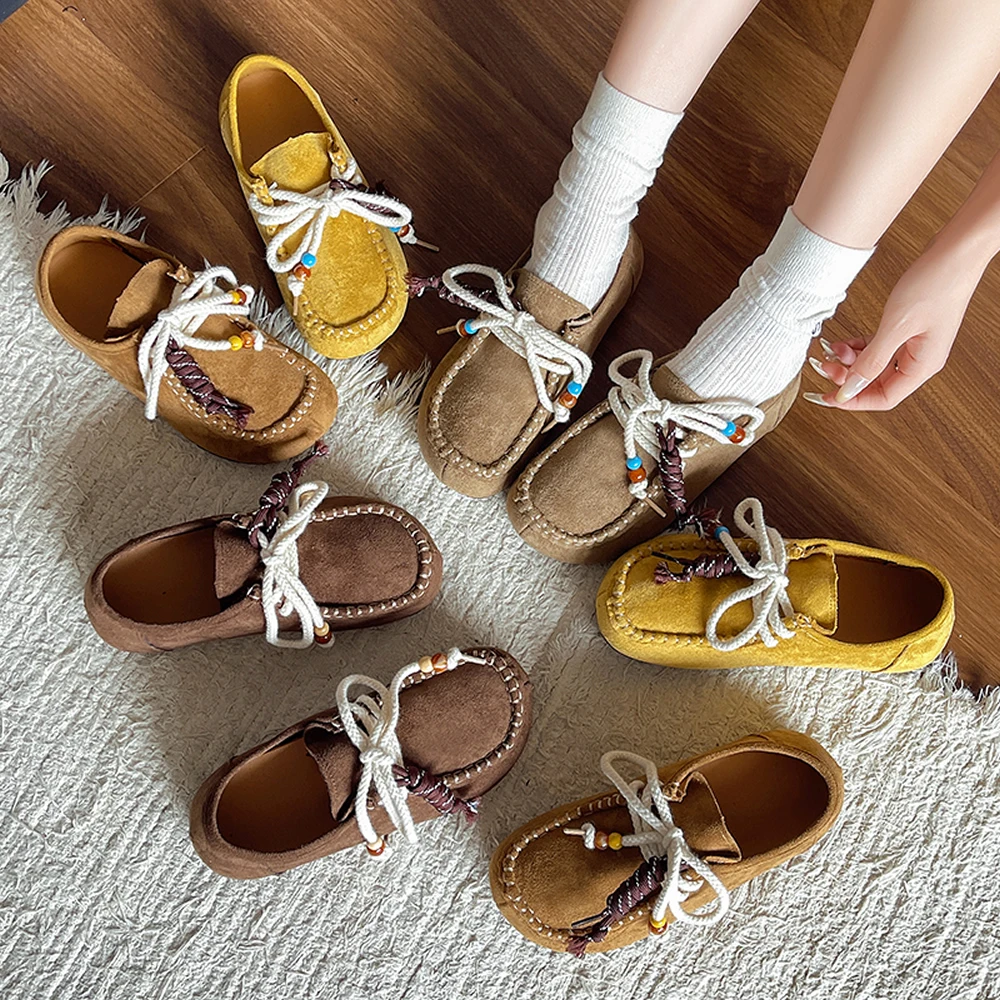 

Женские замшевые туфли Ninja Tabi 2022, замшевые туфли на плоской подошве с разделенным копытным носком, туфли Лолиты, женские джинсы Мэри, мокасины, балетки