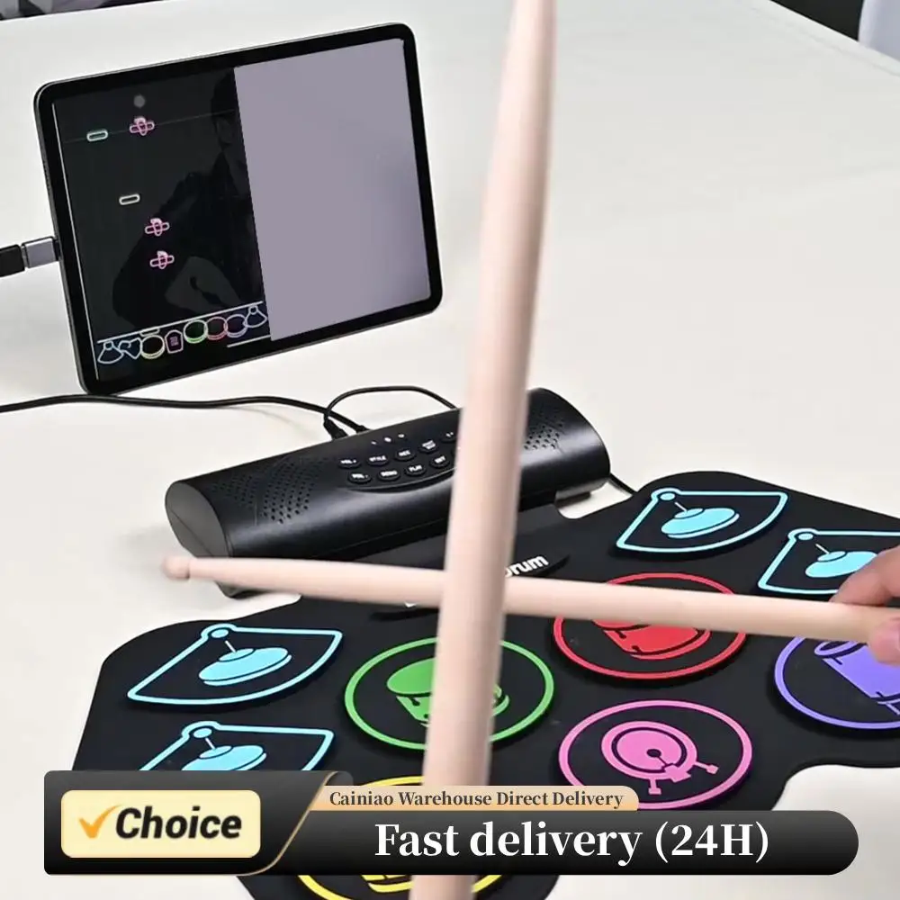 

Electronic Drum Set with Drum Sticks and Pedals Electric Drum Pad Electric Drum Set Xmas Birthday Surprise for Kids and Adults
