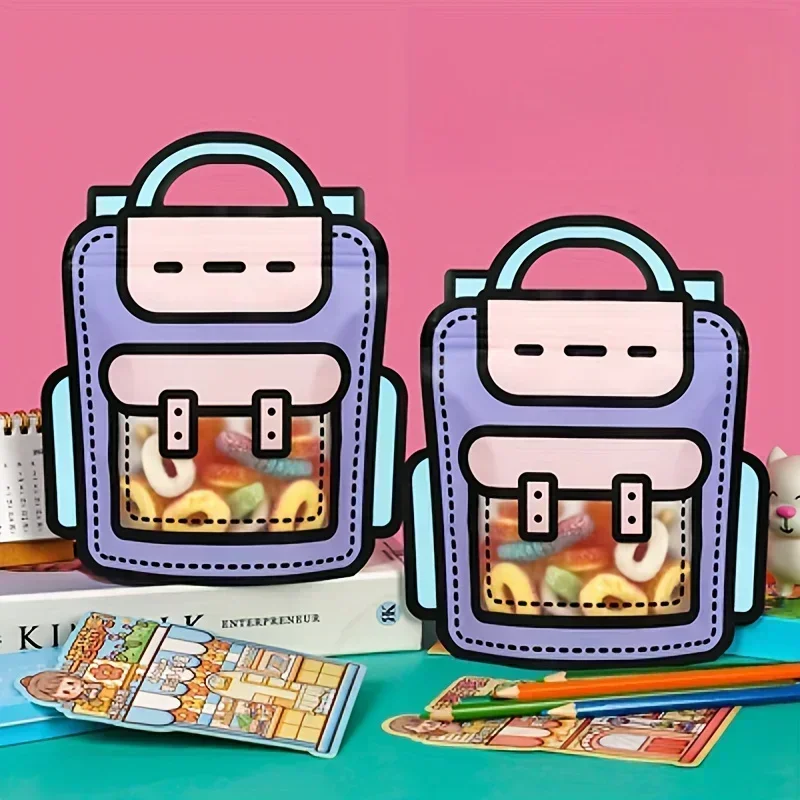 Plastik-Geschenktüten Cartoon-Rucksack Goodie-Bag für Schulanfang Geburtstagsparty Geschenktüte mit Griff Süßigkeitentüten für Snacks – Detail 4