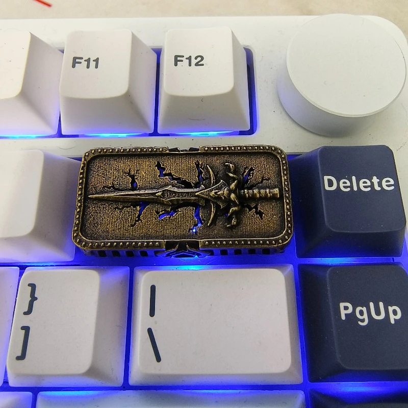 Anime Keycaps World of Warcraft Frostmourne Custom Keycaps for Mechanical Keyboards Key Caps DIY Brass Metal Keycap PC Gifts - view 3