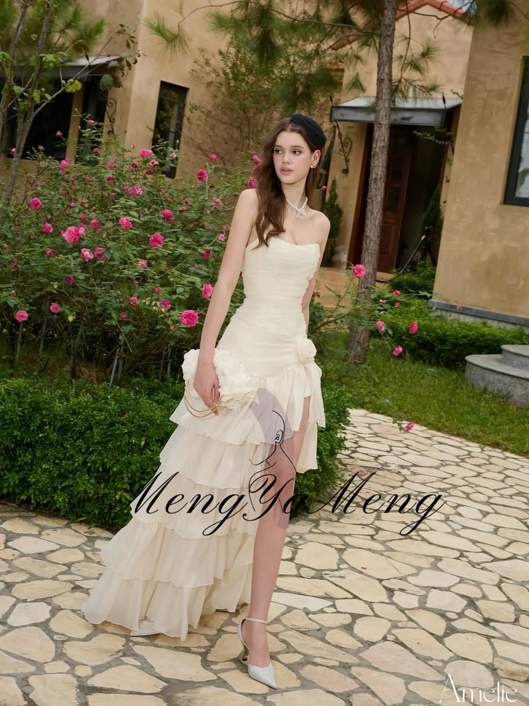 ชุดราตรีทรงเอไลน์แบบไม่มีสาย แบรนด์ ZHUISHU สำหรับงานปาร์ตี้ ผ่าข้างสูง ชุดราตรียาวสำหรับงานพรอม สามารถสั่งตัดได้ ชุดราตรีออกงานอย่างเป็นทางการ ปี 2026