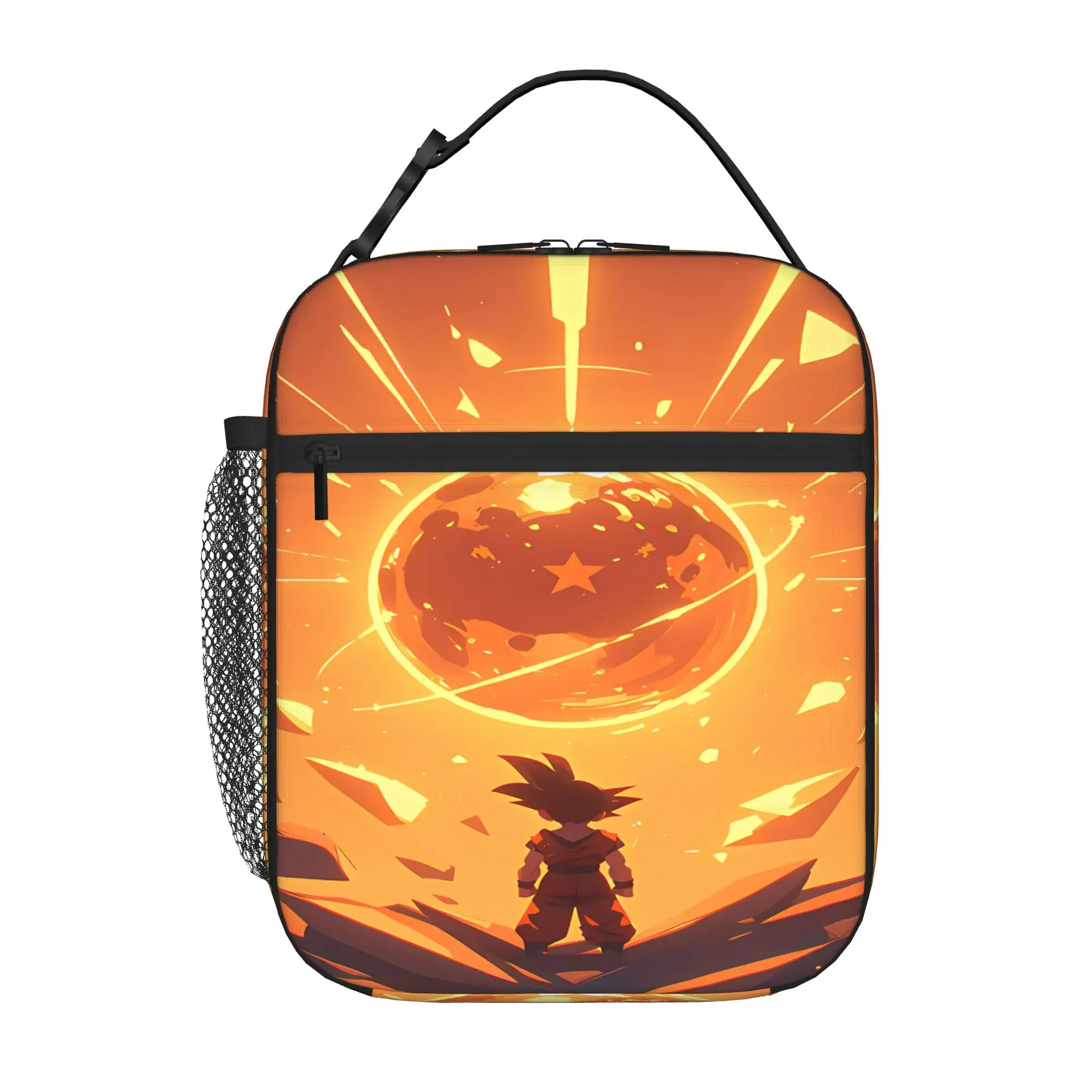 1 Piece Zipper Closure Stand Storage Bag Pocket Son GokuS  School Lunch Food Box Reusable For Lunch Food Bag