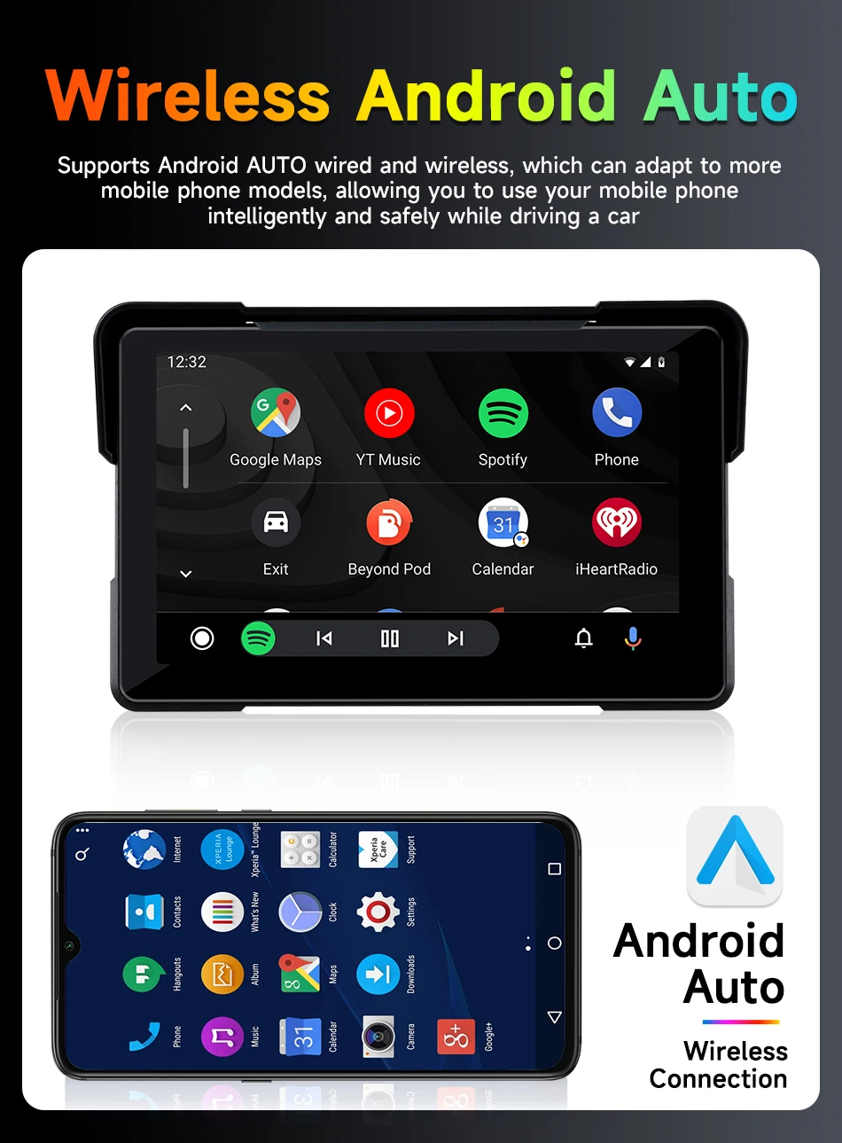 5/7 zoll IPX7 Wasserdichte Motorrad Tragbare Navigation GPS Motorrad Drahtlose Carplay Android Auto Moto Display Screen Monitor – Detail 6