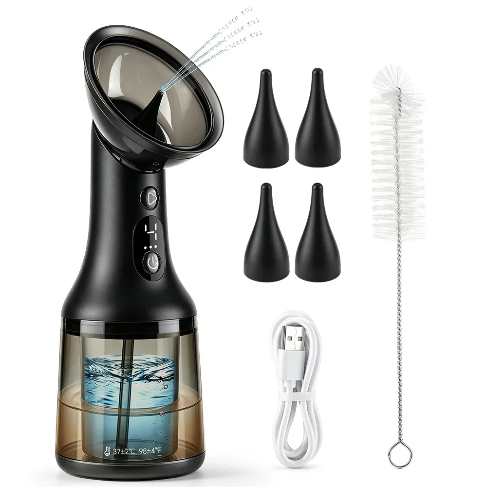 Electric Ear Cleaner, Dual-Pump Ear Rinsing Device with Clean & Waste Water Separation, 4 Modes, LED Display, 4 Silicone Tips, B