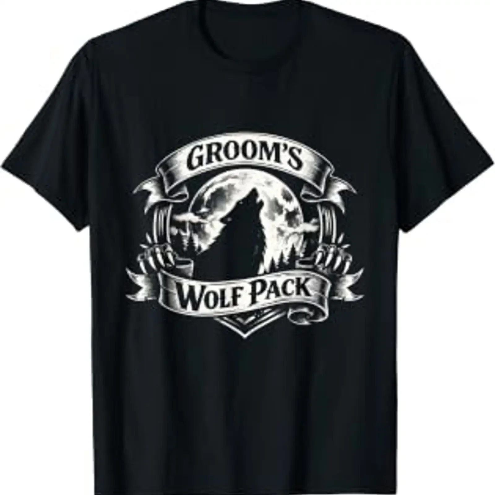 Team Groomsmen Groom's Wolf Pack Party Crew passender Klassiker T Shirt vintage Washed Top For Everyday Wear graphic Stylish