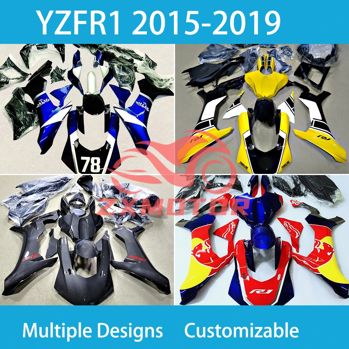 

Обтекатели для YAMAHA YZFR1 2015 2016 2017 2018 2019 Prime YZF R1 ABS, комплект обтекателей для кузова мотоцикла