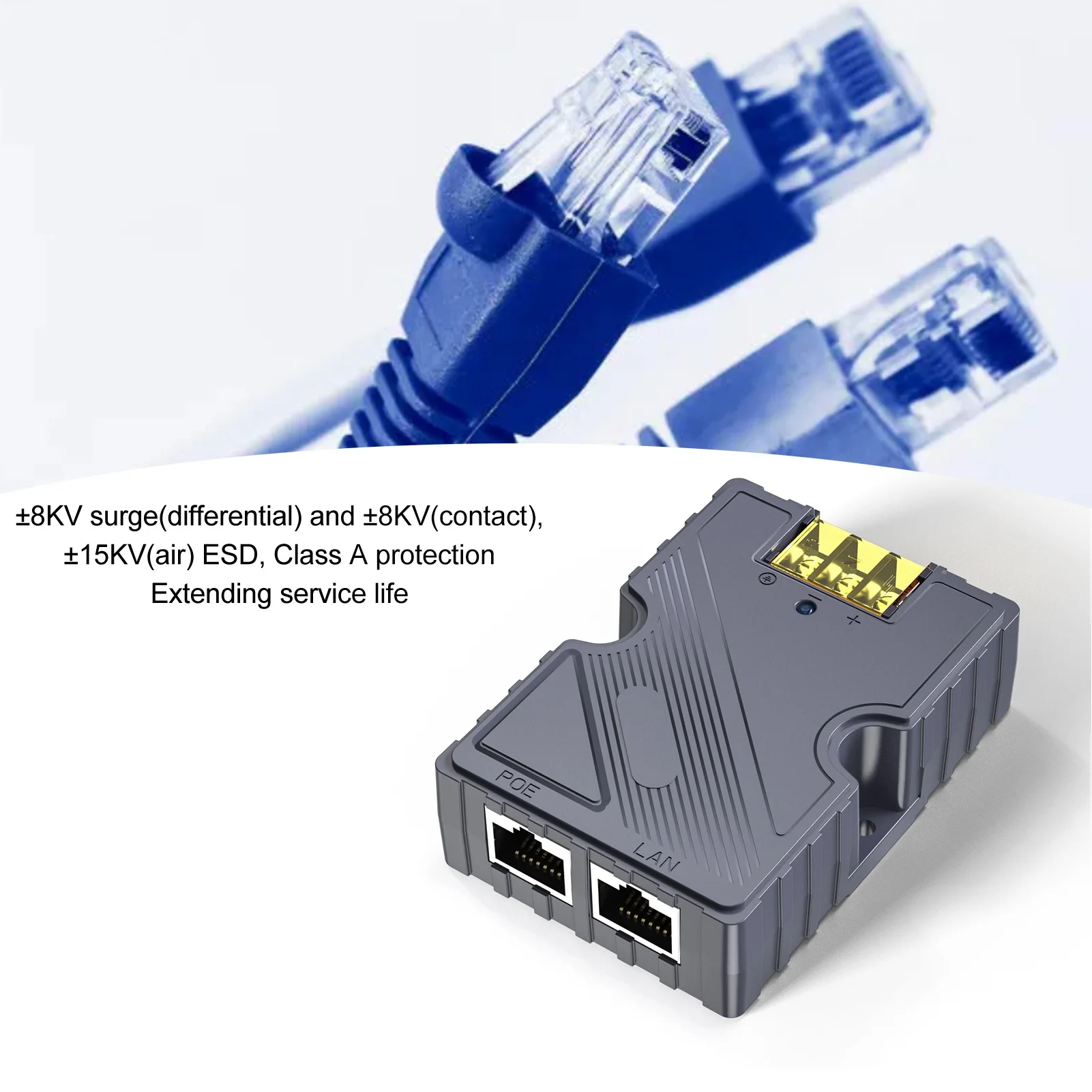 PoE Injector 48‑57V 3A GigE Passive ABS Surge ESD Protection 150W with LAN for Starlink Internet Kit Satellite