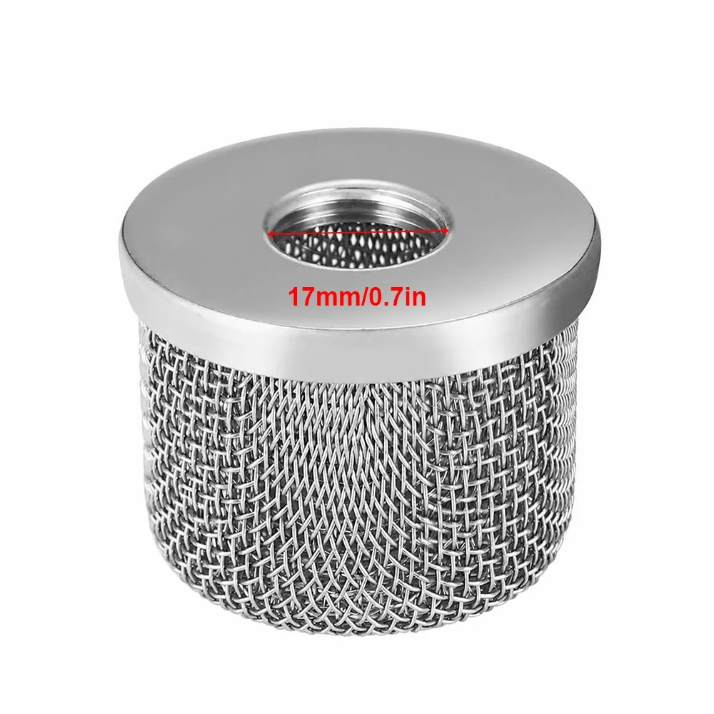 Stainless Steel Paint Sprayer Filter Silver Double Screen Inlet Strainer Screen Cylindrical Shape Sprayer Suction Filter