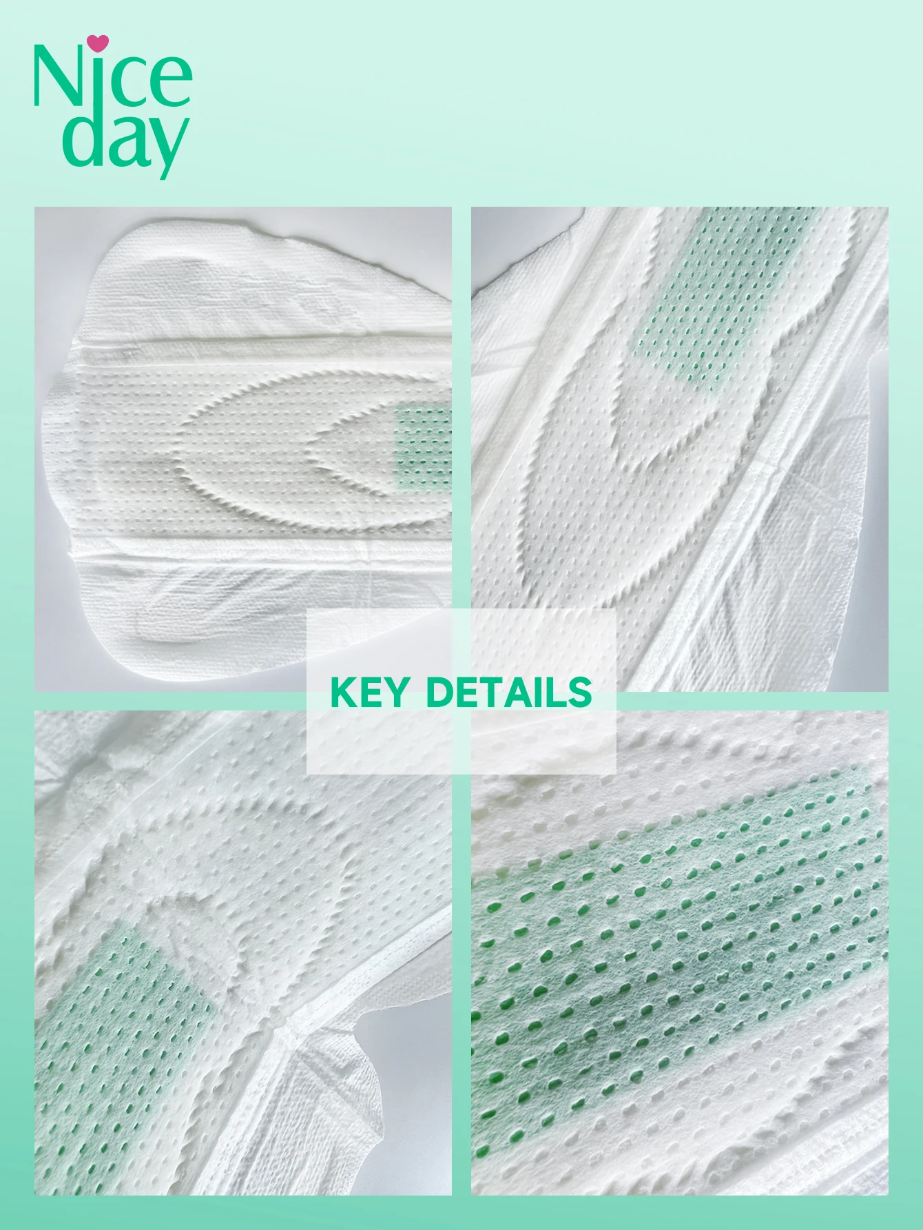 وسادات المناديل الصحية للتبريد والعناية بالأعشاب من Niceday - عبوات متعددة #5