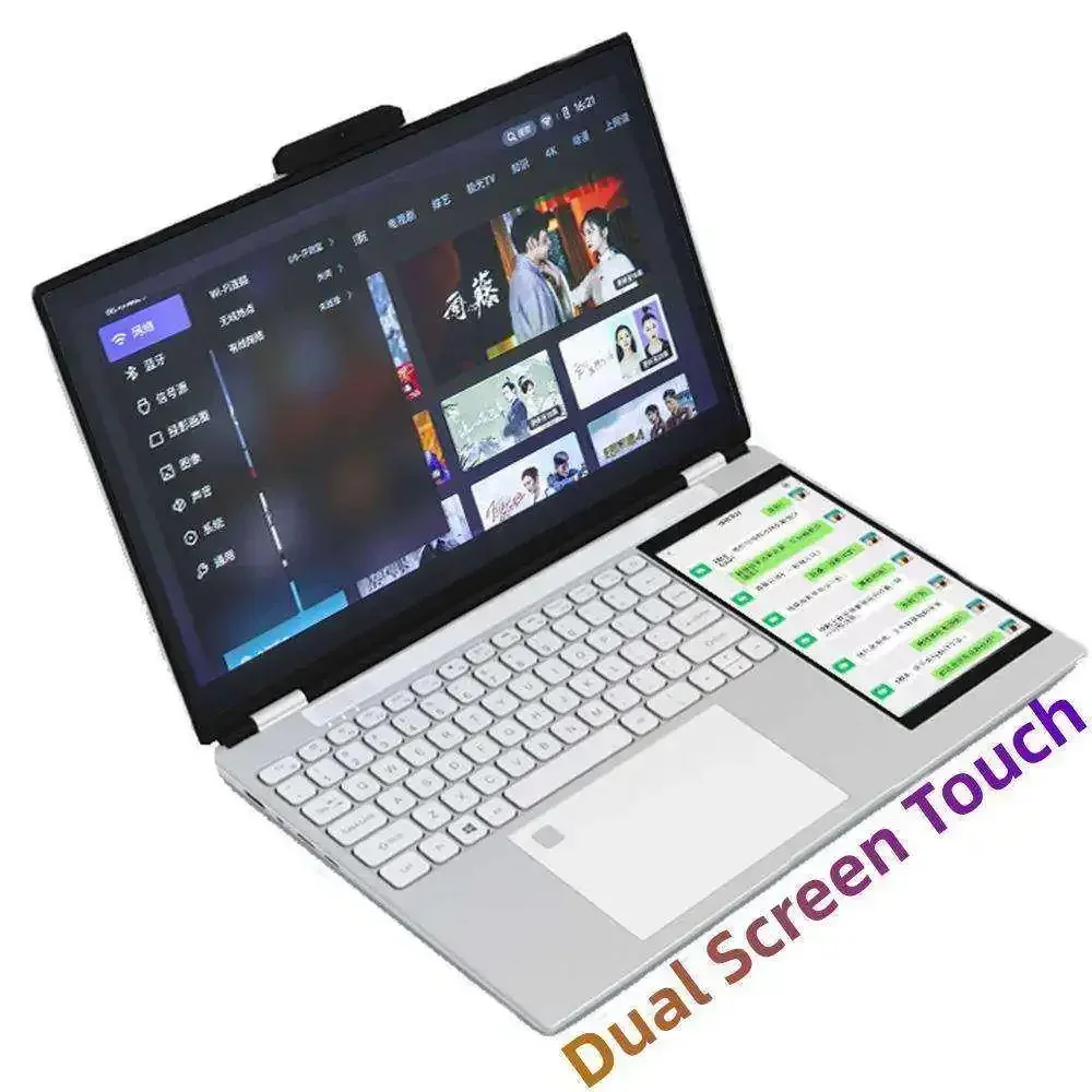 Customized AZERTY Keyboard Double Dual Screen Laptop Touch Screen 15.6 + 7inch Computer Student i7 i9 10th 11th Business Laptop