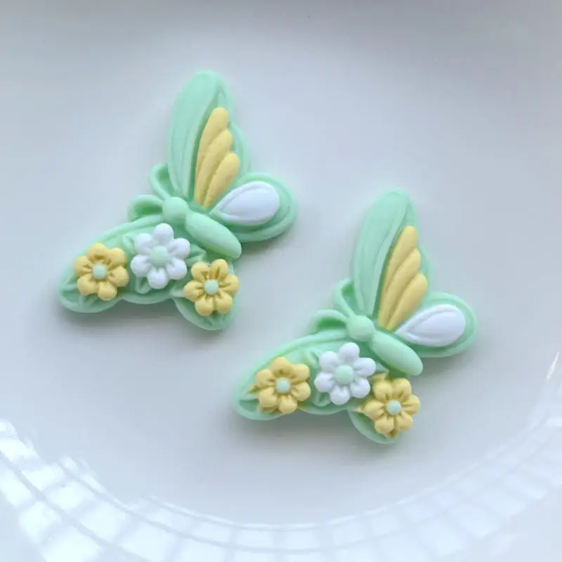 10 large butterfly shaped resin flat back kabochin scrapbook Kawai DIY decorative accessories hairpin decoration