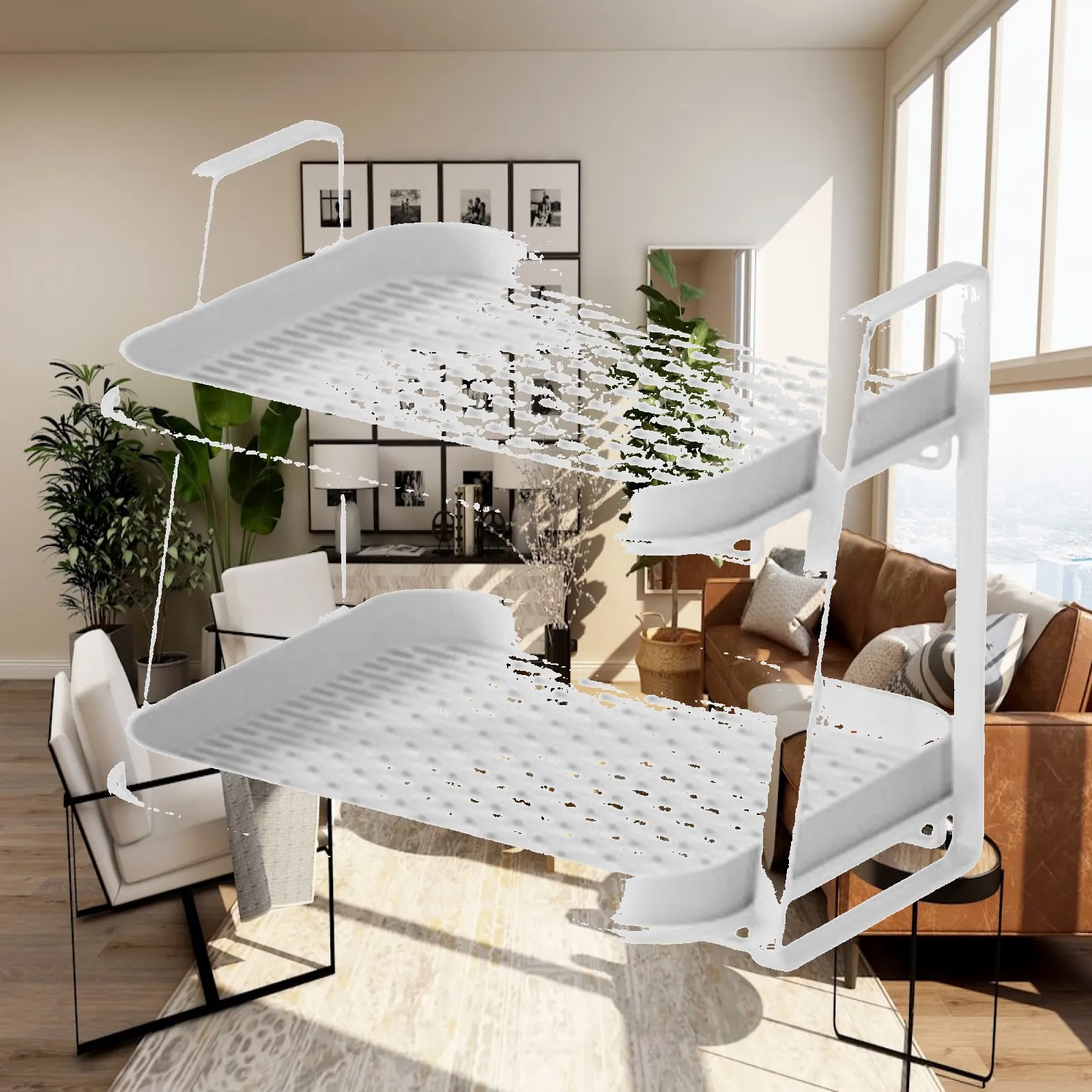 Double Layer Mug Drying Rack Storage Rack Kitchen Countertop Organizer Shelf