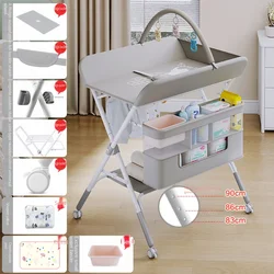 Portable Baby Multifunction Diaper Conversion Table Care Desk Diaper Table Nursing Table Adjustable Foldable Newborn Care Table