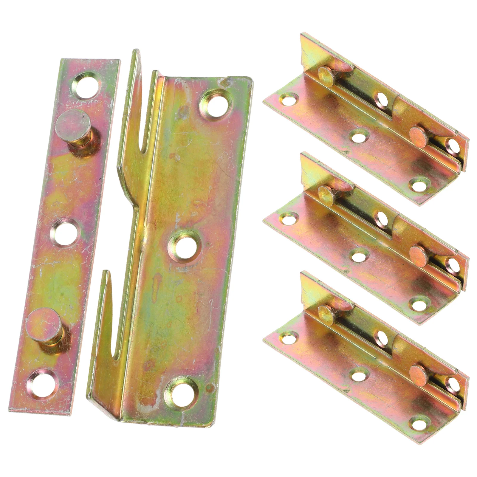 

4 Pcs Bed Connection Hinge Frame Hardwares Brackets Thickened Buckle Bed-rail Bedframe Risers Hook Bedstead Plate