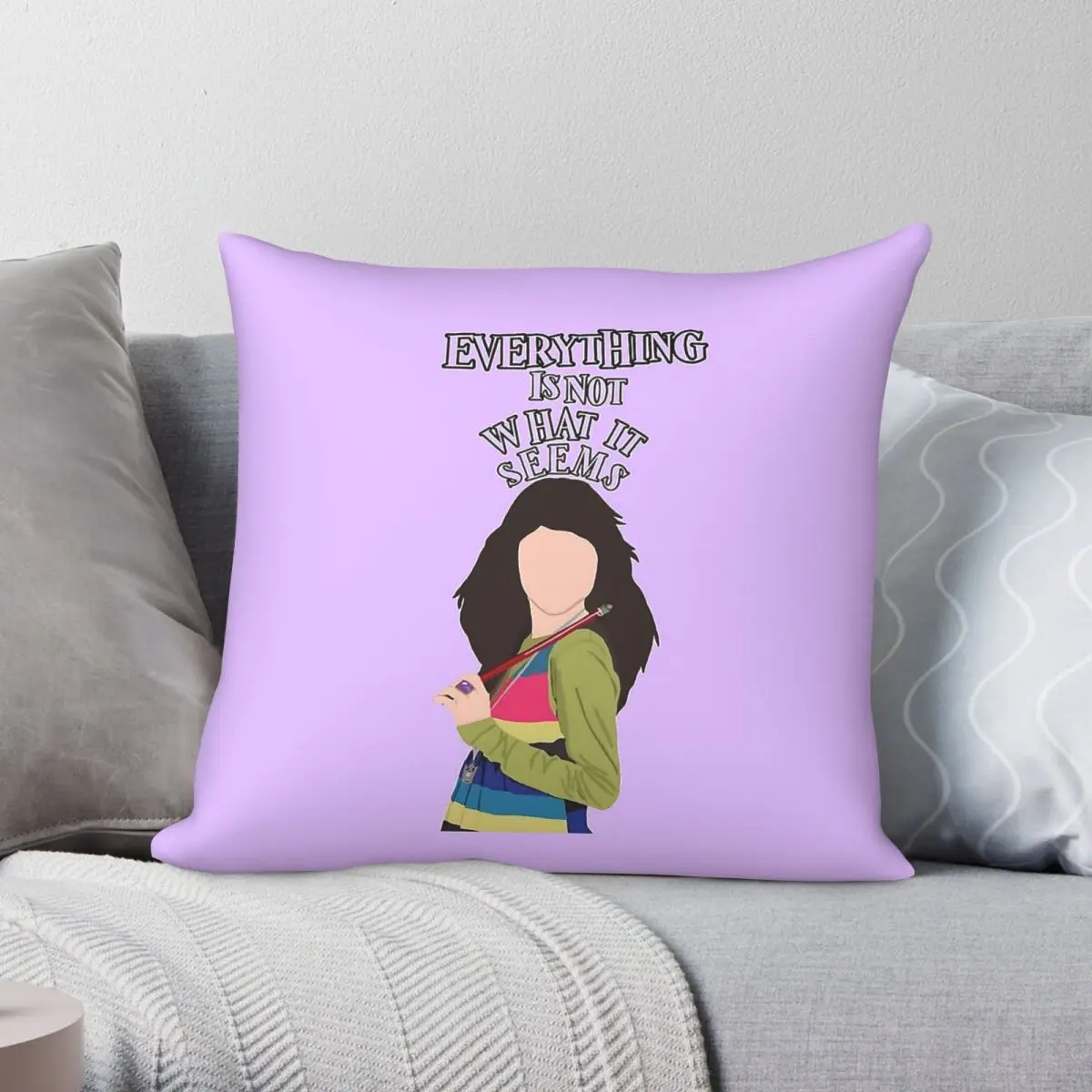Alex Russo Wizards Of Waverly Place Capa de almofada quadrada de poliéster, linho, veludo, criativa, com zíper, decorativa, para sofá, 18 polegadas
