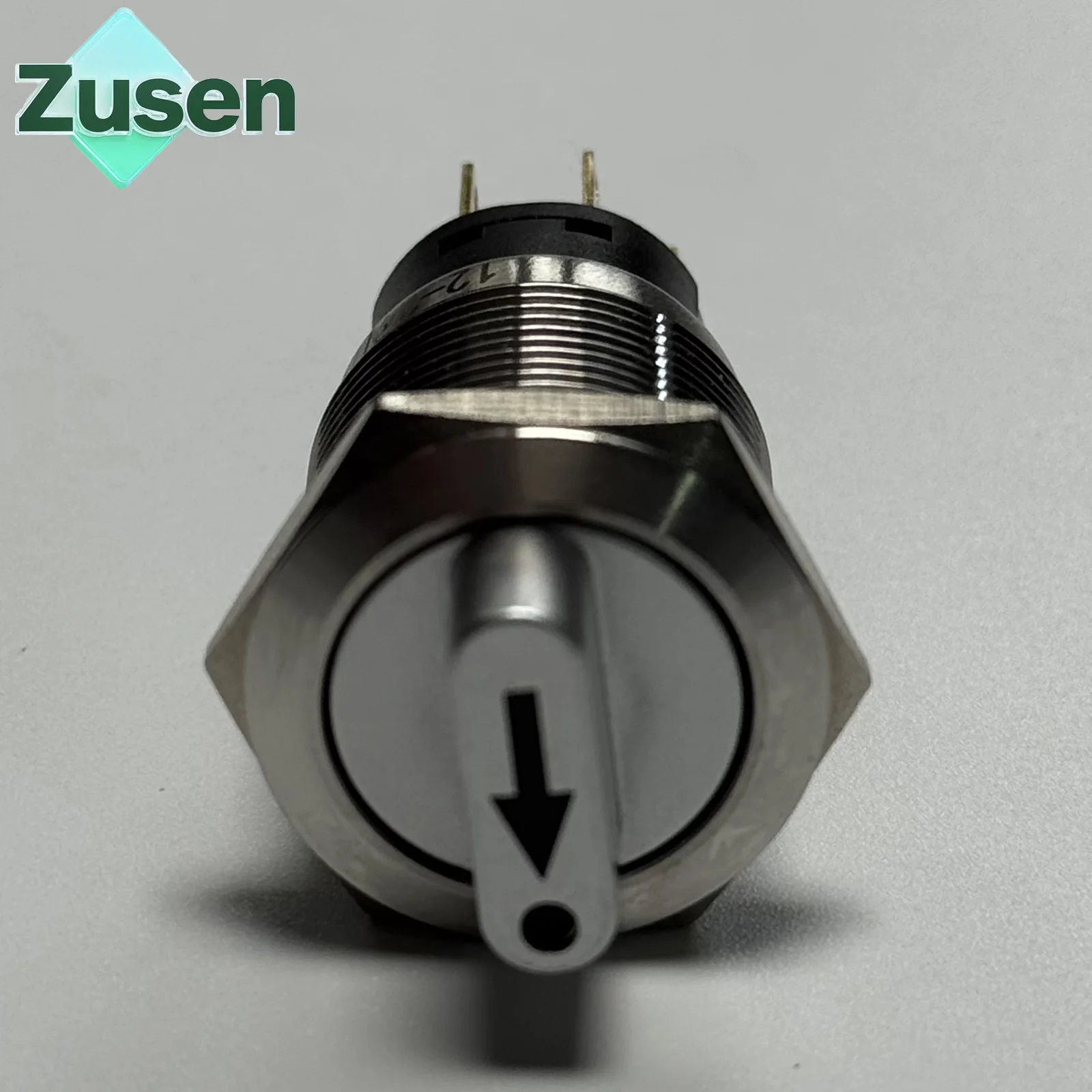 Zusen 19mm Illuminated Arrow Symbol 2NO2NC Metal Selector Knob Switch 2/3Positions Fixed IP65 3V 6V 12V 24V 110V 220V view 3