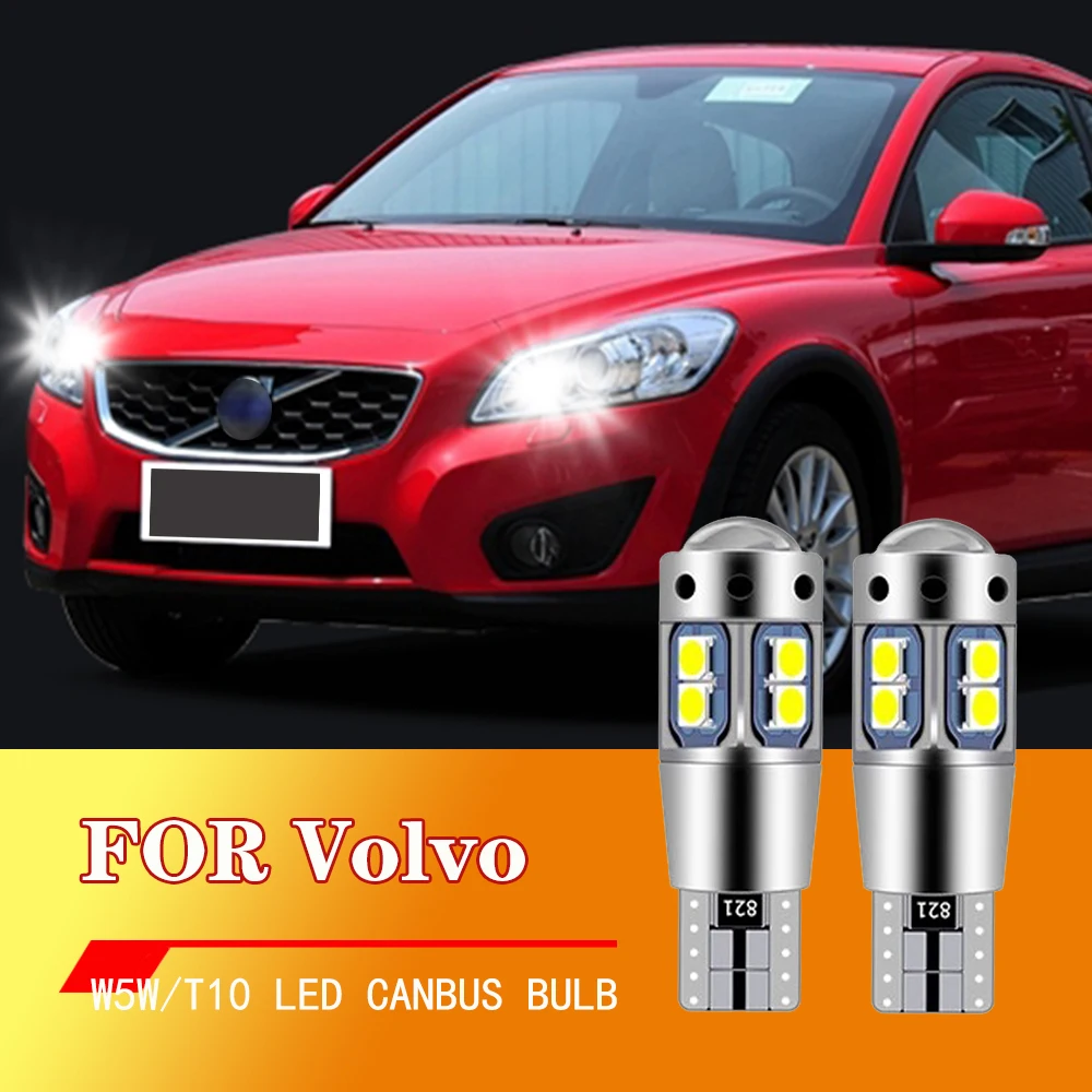 2x For Volvo C30 C70 S40 S60 S70 S80 V50 V70 XC70 XC60 XC90 LED Clearance Light Parking Lamp Bulb W5W T10 194 2825 Canbus White