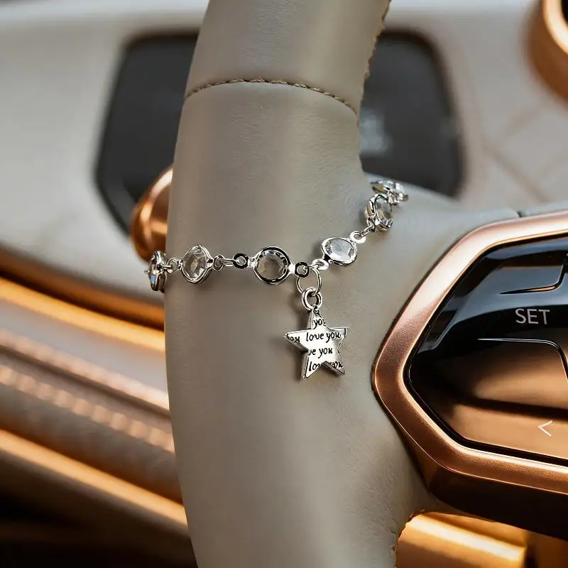 Unique Design Cross Shaped Car Pendant Five Pointed Star Hanging Auto Rearview Mirror Decoration for Vehicle Interior