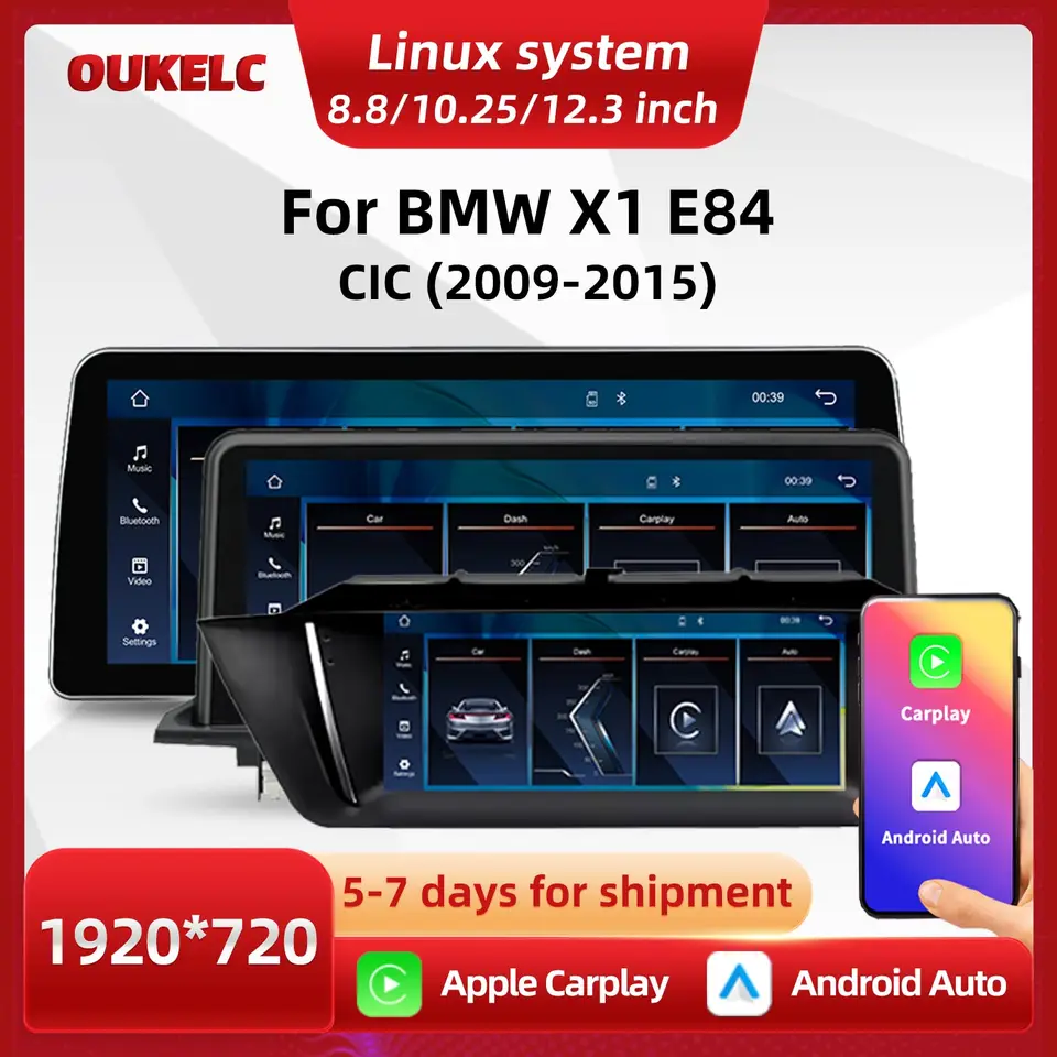  E84 CiCレス用 12.3 Androidモニター Upgrade HD Touch Screen CarPlay For BMW X1 E84 CIC Multimedia