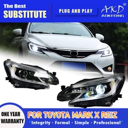AKD Head Lamp for Toyota Mark X LED Headlight 2013-2017 Headlights Reiz DRL Turn Signal High Beam Angel Eye Projector Lens