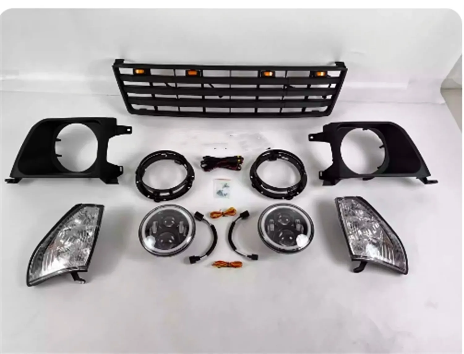 Car Headlight Head Lamp cover frame Front Bumper Grill Radiator Grille for Toyota Prado Lc95 lc90 3400 1993-2002 Turn Signal