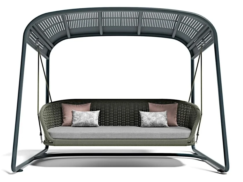2026 New Outdoor Garden Tree Kids Swing Chair Set Stainless Steel Rope Rattan Hammock Hanging Chair Children 2 Outdoor Furniture