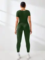 Women's Slimming Sexy Yoga Sports Jumpsuit Spring Summer Threaded Square Collar Lifting Buttocks Design Comfortable Active Wear - Image 2