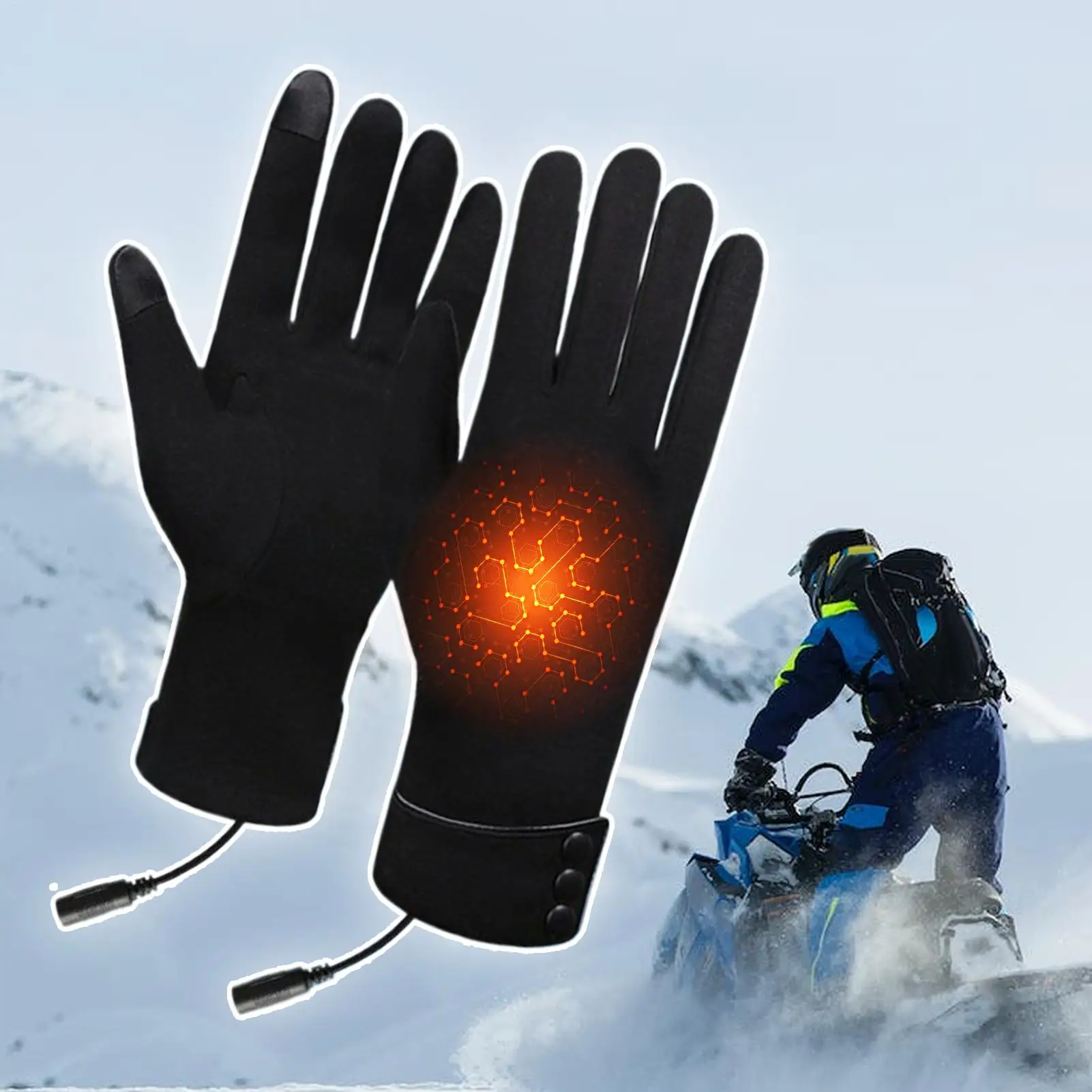 قفازات التدفئة 3-level USB يندبروف قفازات كهربائية لوازم ركوب الدراجات للتنقل اليومي العمل في الهواء الطلق الرياضات الشتوية