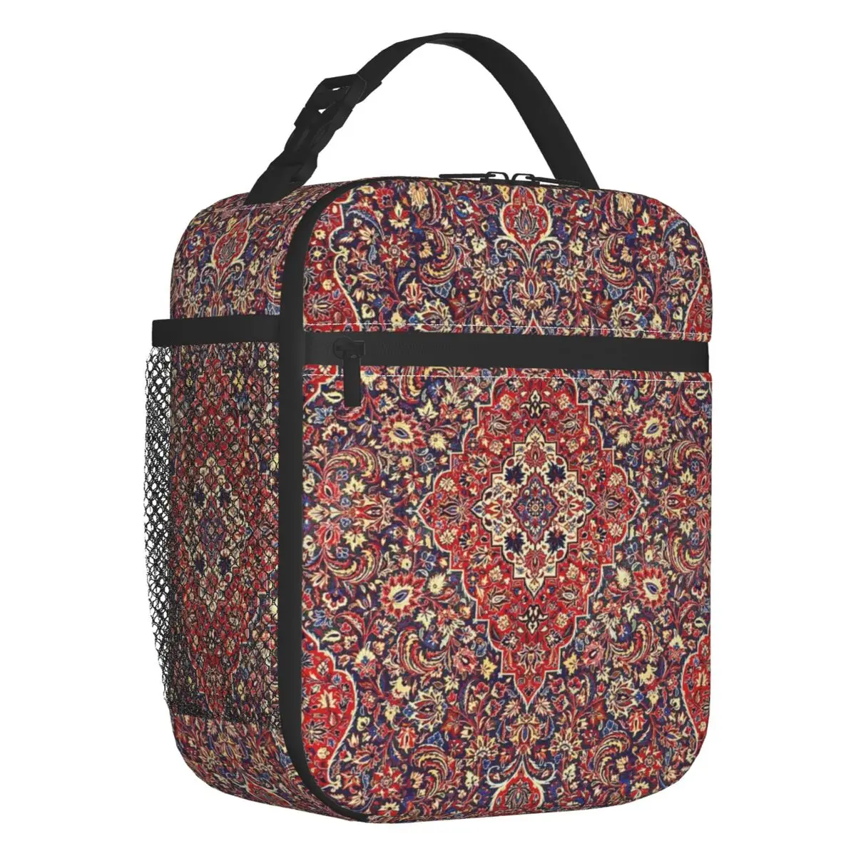 Antique Bohemian Persian Silk Carpet Insulated Lunch Bags Women Boho Kilim Style Resuable Cooler Thermal Food Lunch Box School