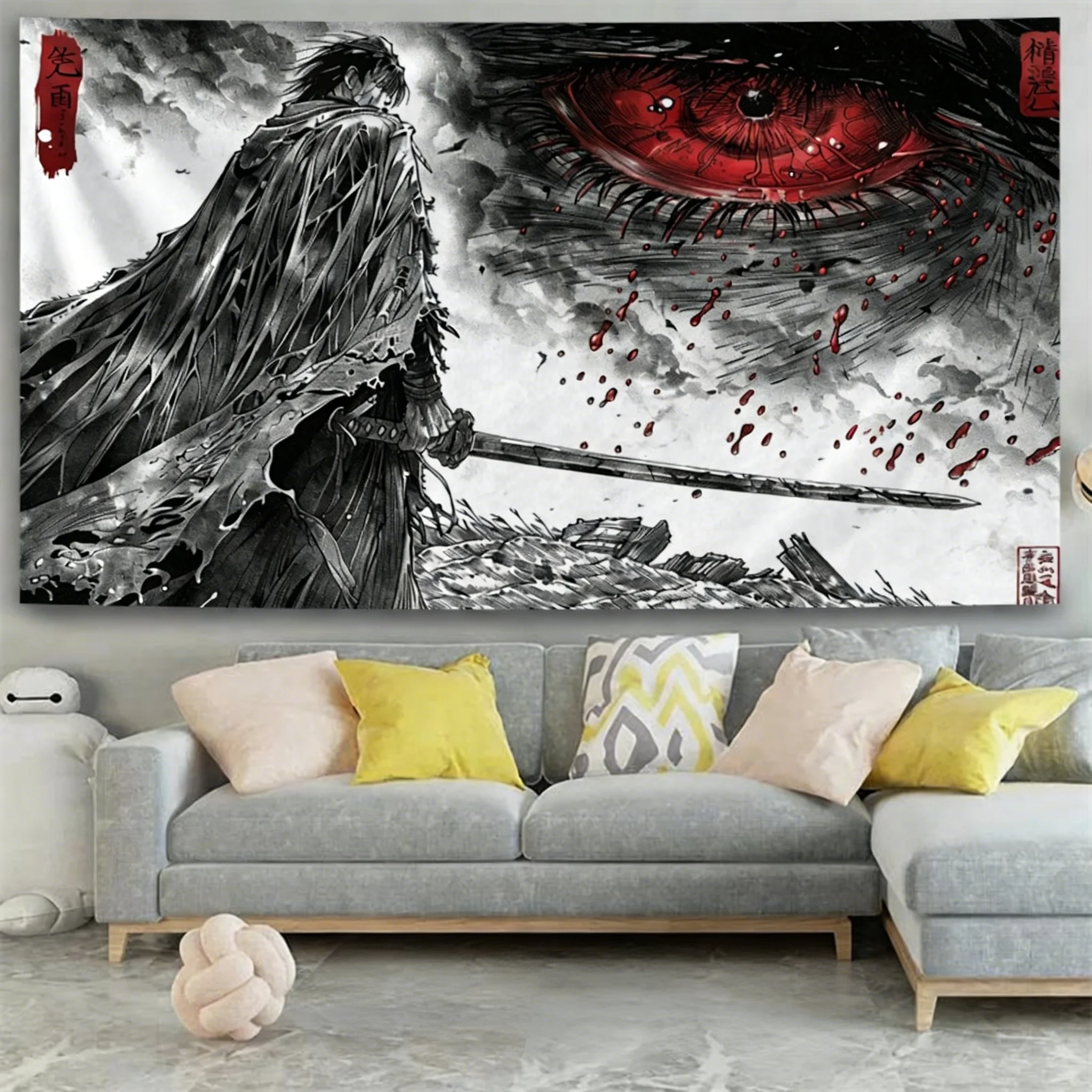 نسيج جداري جديد بتصميم أنمي بي - مراجعة Home Decor Theme وسعره