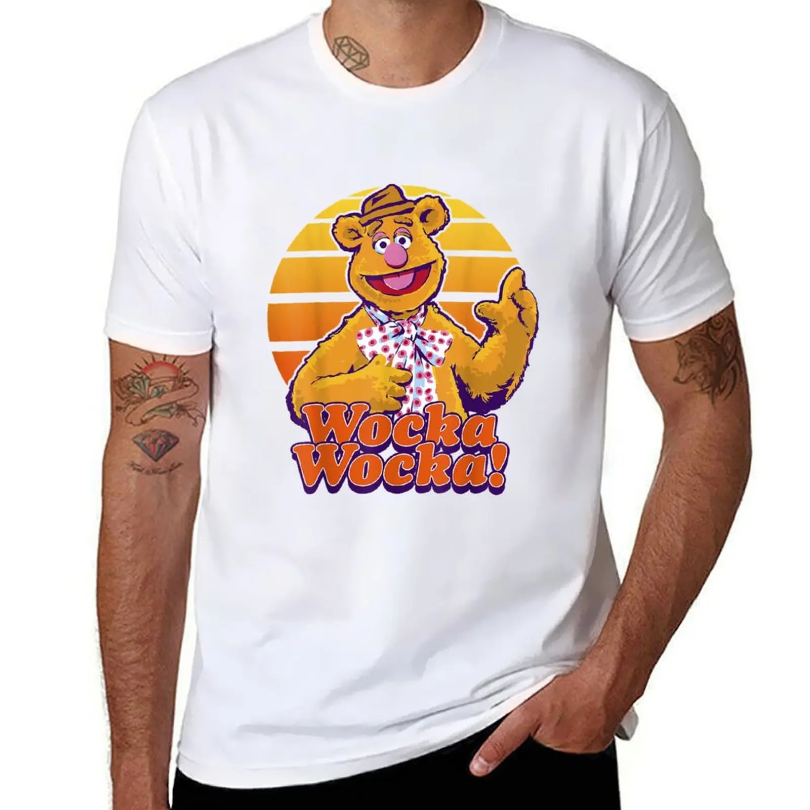 The Muppets Fozzie Bear Wocka Wocka Portrait T-Shirt t shirts with prints t shirt man luxury t shirt man cotton T-Shirt