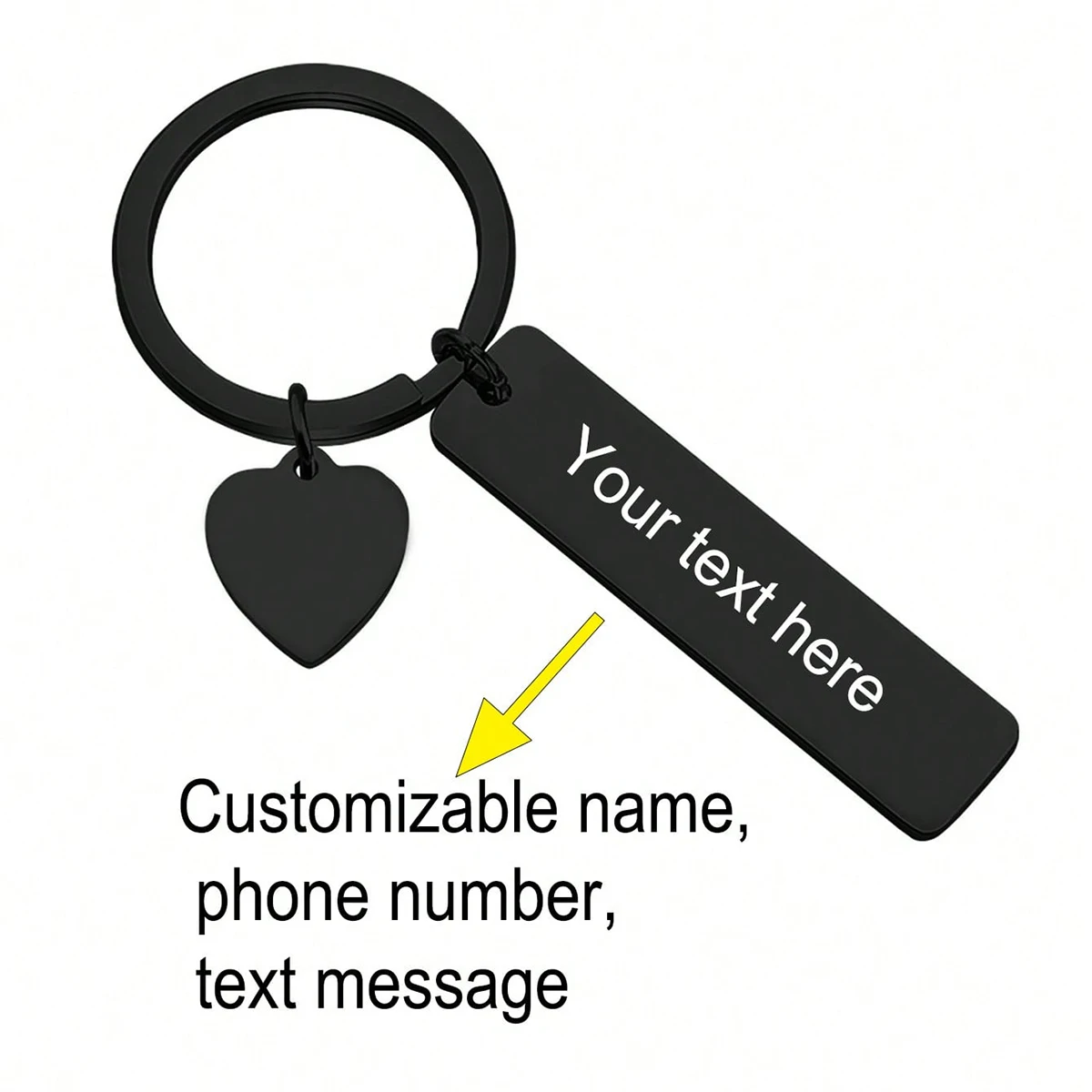 Custom Text Keychain Personali - Initial Ring Custom recension och pris