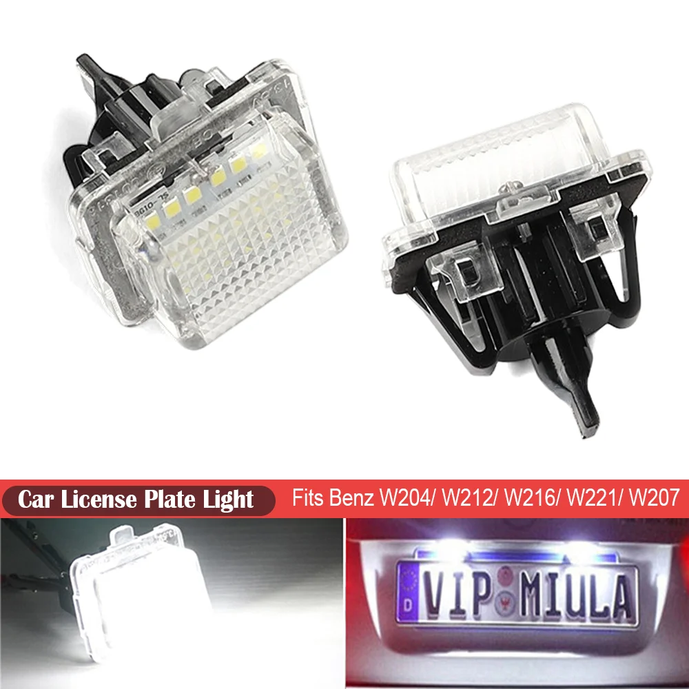 

Car License Plate Light 6500K White LED Number Plate Lamps for Mercedes Benz W204(5D) W212 W216 W221 W207 Plug Play Replacement