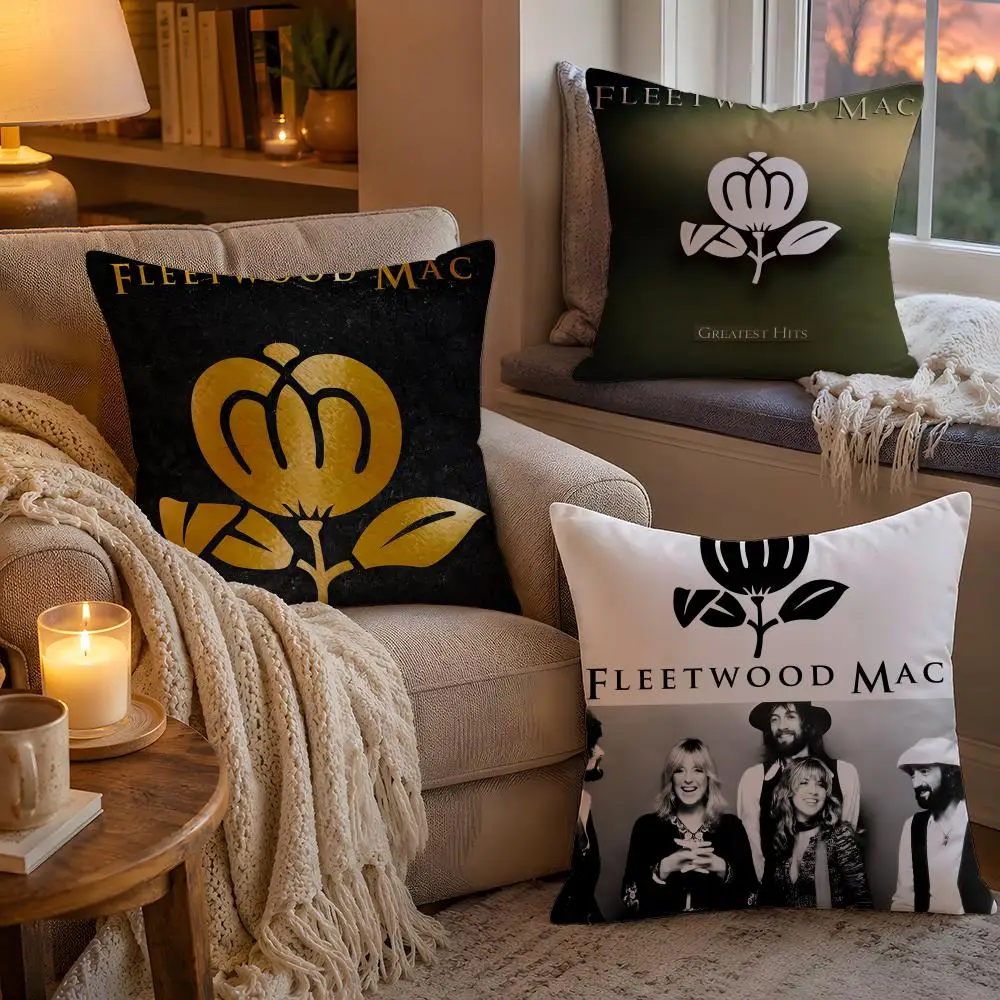Fleetwood Rock Band Mac Pillow Case Soft Plush Cushion Cover Double Print and Invisible Zipper for Sofa Home Car Use