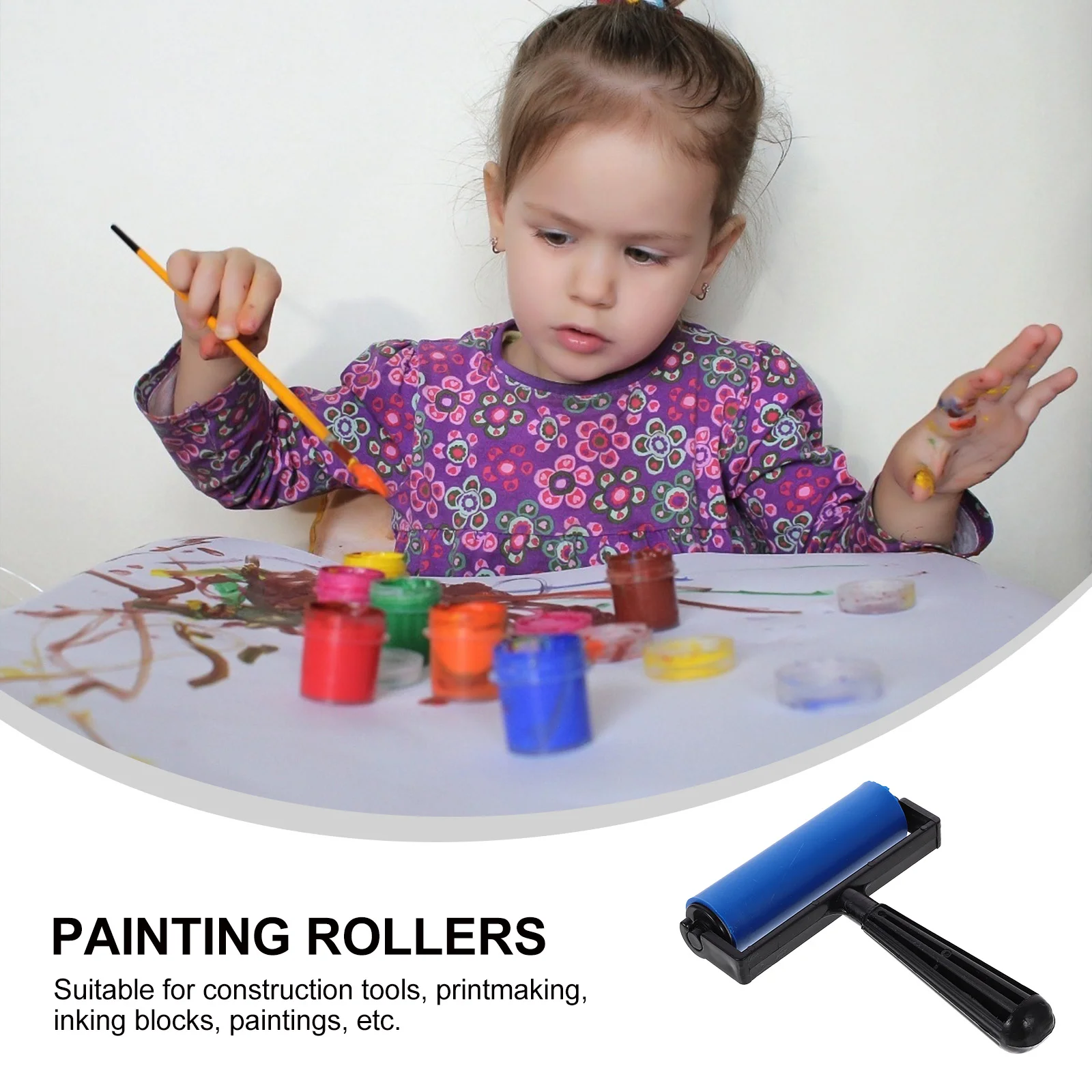 2 Pcs Children's Ink Roller Supply Glue Rollers Gluing Painting Manual Rubber Replaceable Multi-function Diamond