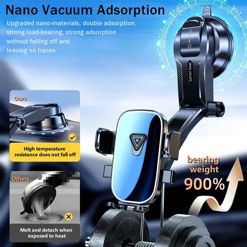 

Универсальный автомобильный держатель для телефона, складной подстаканник – 360° ° Регулируемый замок одним касанием, крепление для вентиляционного отверстия и приборной панели для приборной панели/лобового стекла