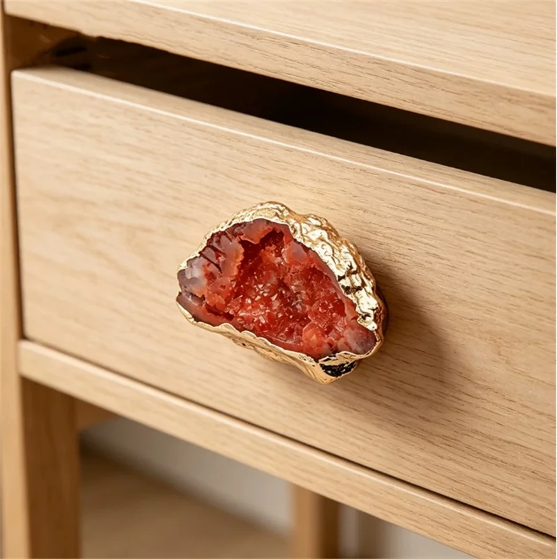 Natural Rough Crystal Cabinet Door Pull Handles Drawer Knobs Luxury Furniture Handle For Kitchen Cupboard Wardrobe Lid Pulls
