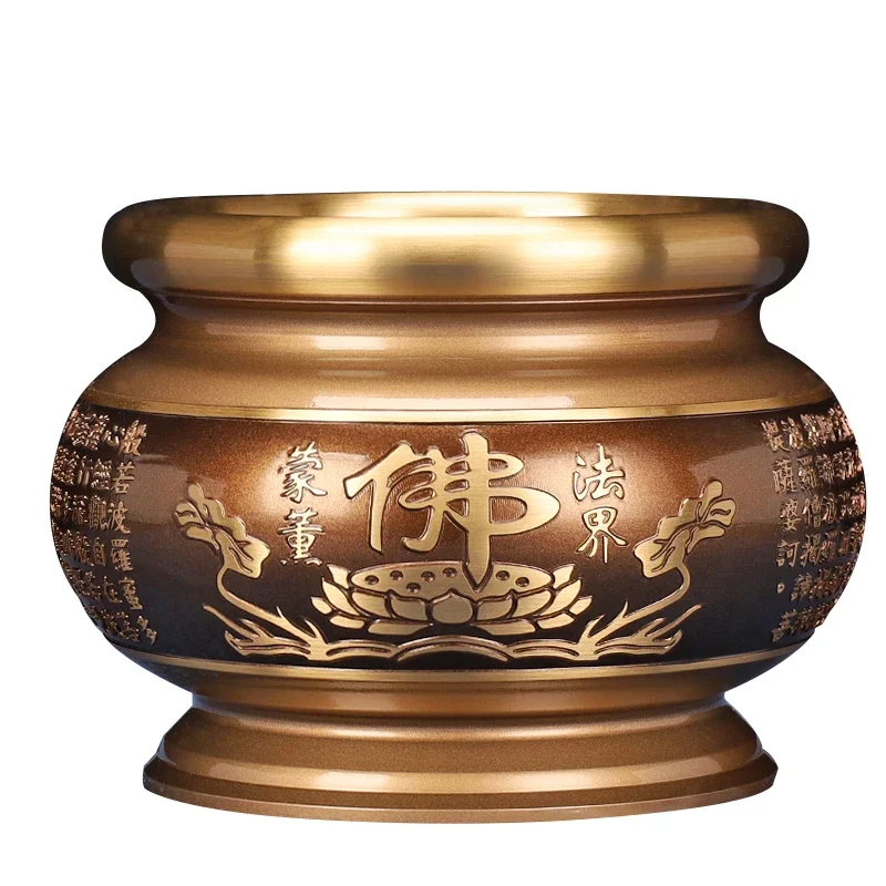 Pure copper Guanyin Heart Sutra Incense Burner for Buddha, indoor incense burning