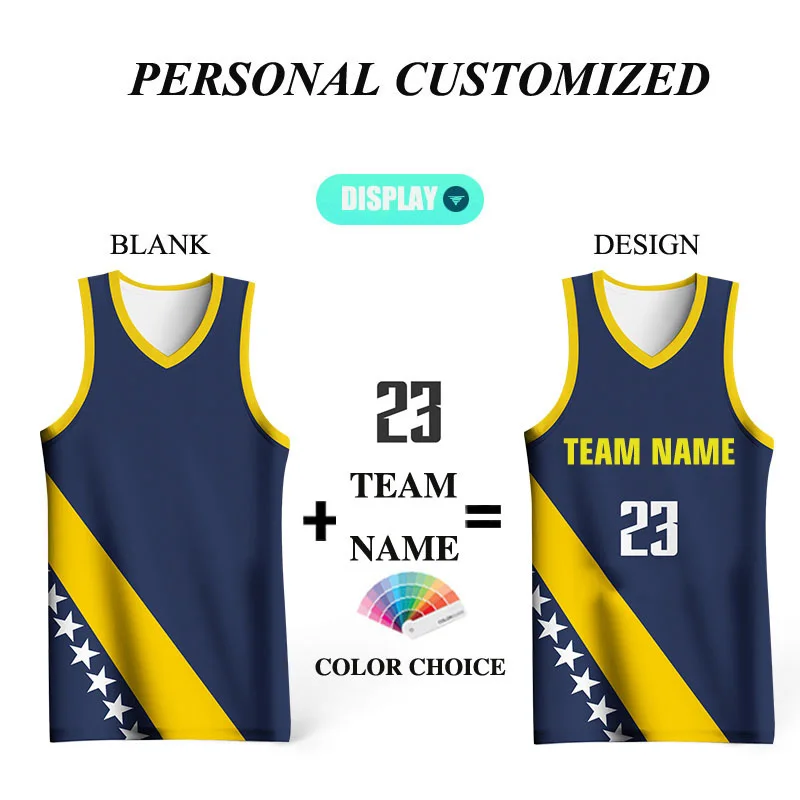 Customizable Basketball Jerseys For Men Sublimation Printed Team Name Number Logo Sleeveless Shirts Sports Training Tracksuits