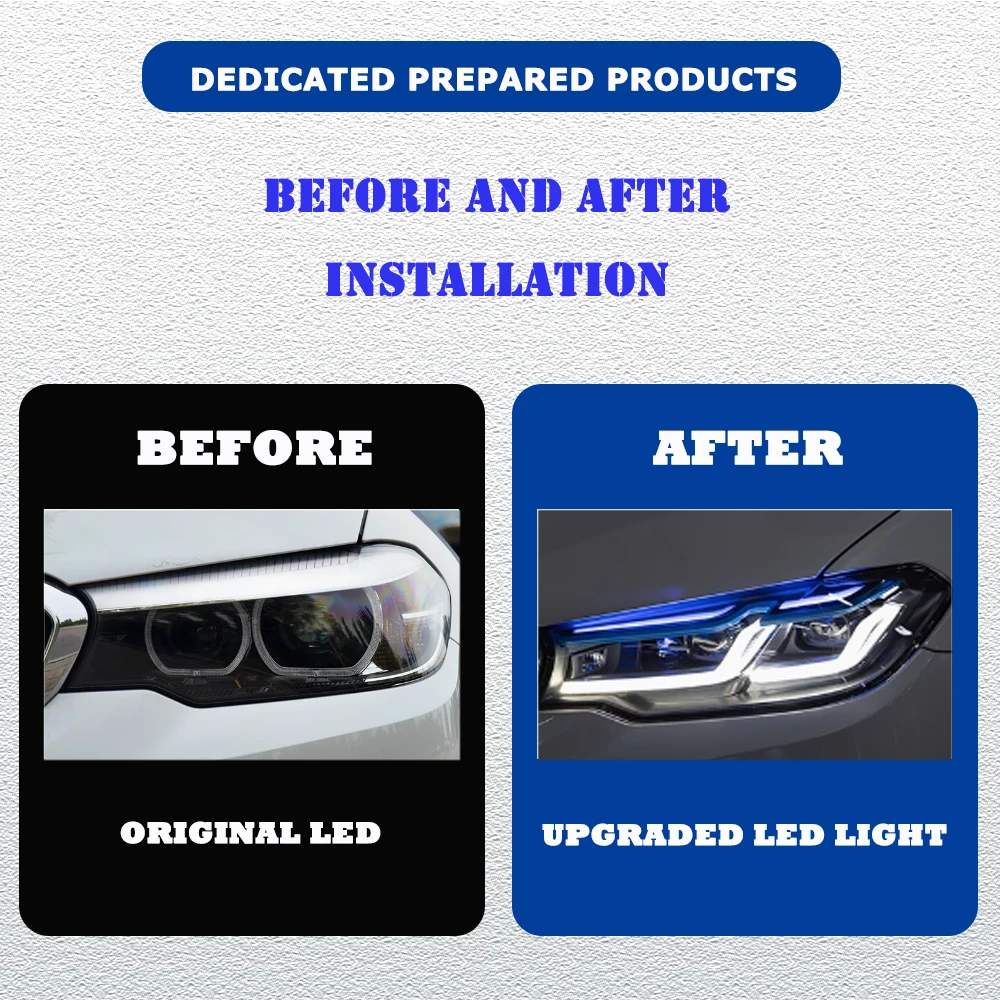 التصميم LED المصابيح الأمامية لسيارات BMW 5 سلسلة G30 18-20 كامل led DRL سيارة رئيس مجموعة مصابيح إشارة اكسسوارات السيارات تعديل مصباح