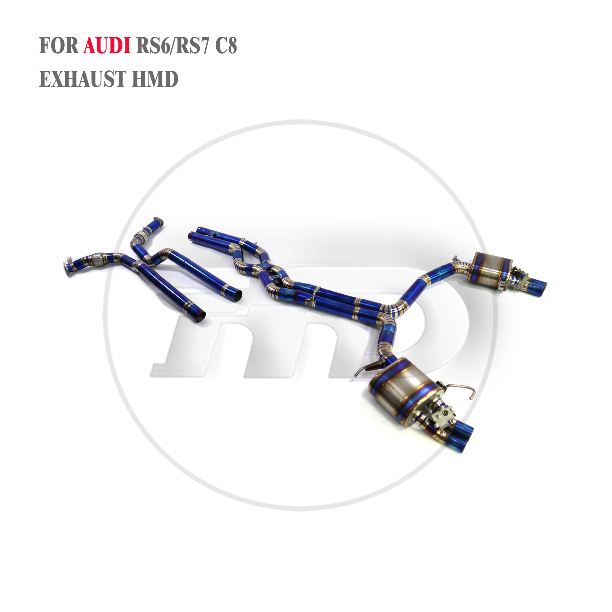 HMD Titanium Alloy Exhaust System Catback for Audi RS6 RS7 C8 4.0T Muffler With Valve Link Pipe