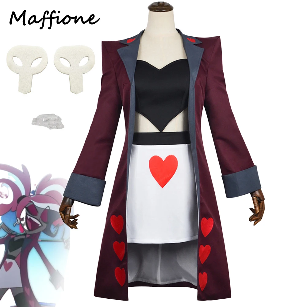 TV Hell Inn Velvette Cosplay Dress Earrings Costume Women Disguise Fantasia Clothing Female Rolepayying Halloween Party Suits