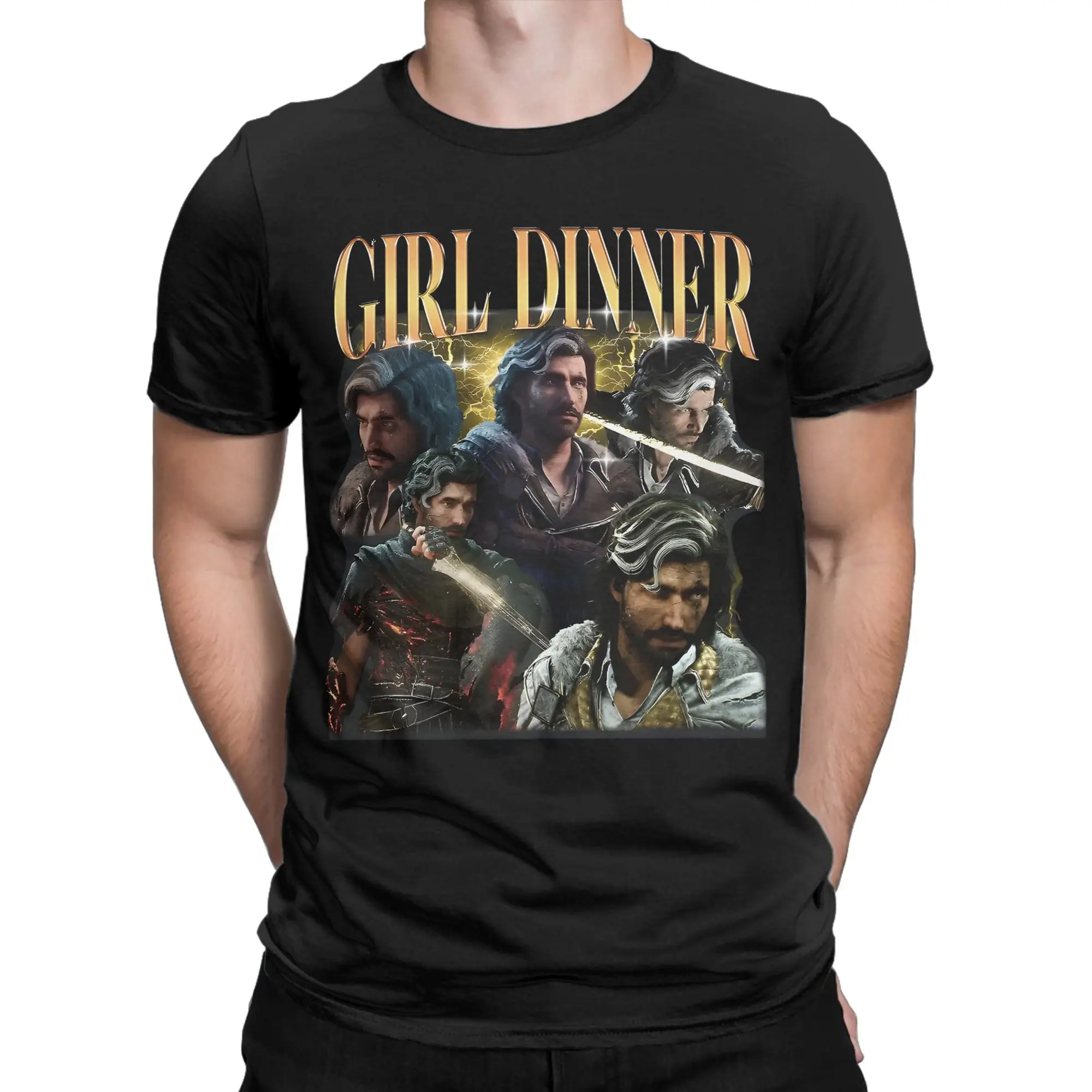 Funny Verso Clair Obscur Expedition 33 Vintage 90s Girl Dinner T-Shirts Men Round Collar T Shirt  Short Sleeve Tee Shirt Tops