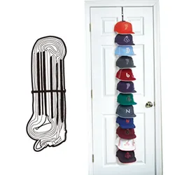 Nylon Straps Cap Rack Storage Rack Wiht Hook For Baseball Ball Cap Over Door Closet Organizer Hat Collections Display