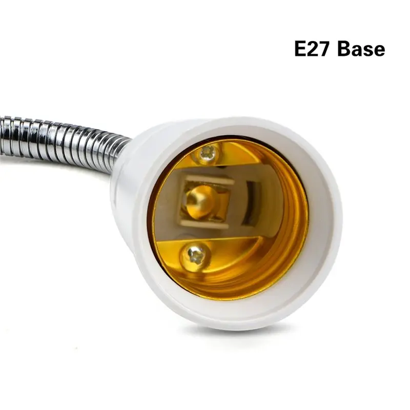 Flexible Desk Lamp Clip E27 Lamp Holder With EU Power Adapter Push Switch Base Socket Converter For Bedside Tables EU Plug