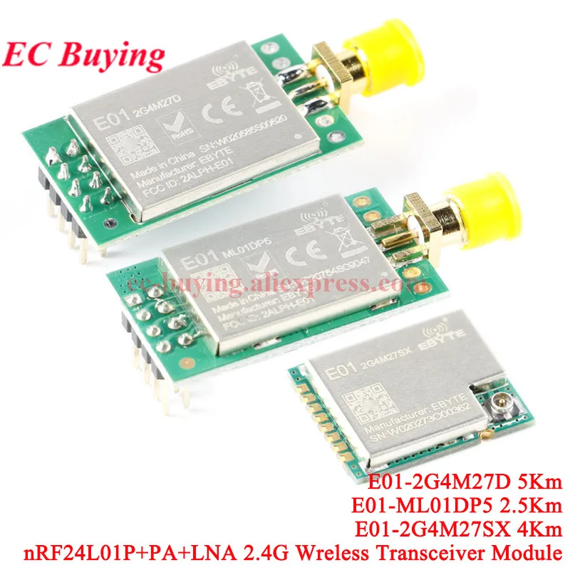 1-5 szt. E01-2G4M27D E01-ML01DP5 E01-2G4M27SX ebyte nRF24L01P nRF24L01 PA LNA Moduł Bezprzewodowy IoT Wifi Dalekiego Zasięgu 2