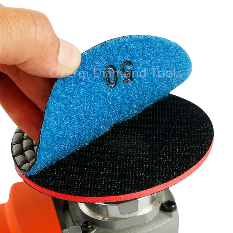 7-teiliges Set 4 Zoll Trocken-Polierpads Scharfe Flexible 100mm Diamant-Polierpads für Granit, Marmor, Stein, Beton Schleifscheibe – Detail 9