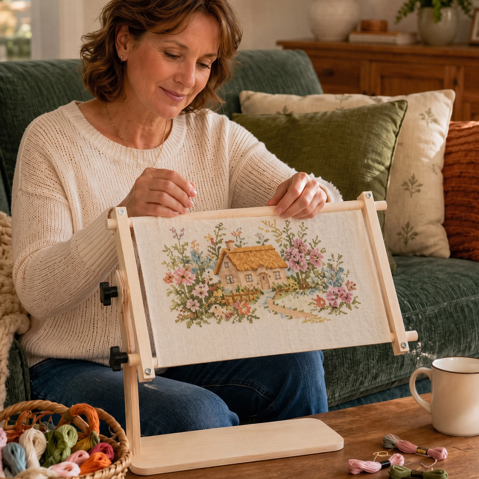Tabletop Embroidery Stand 360° Rotation & Versatile Design Easy To Assemble & Adjustable for Art Craft Sewing Needlework
