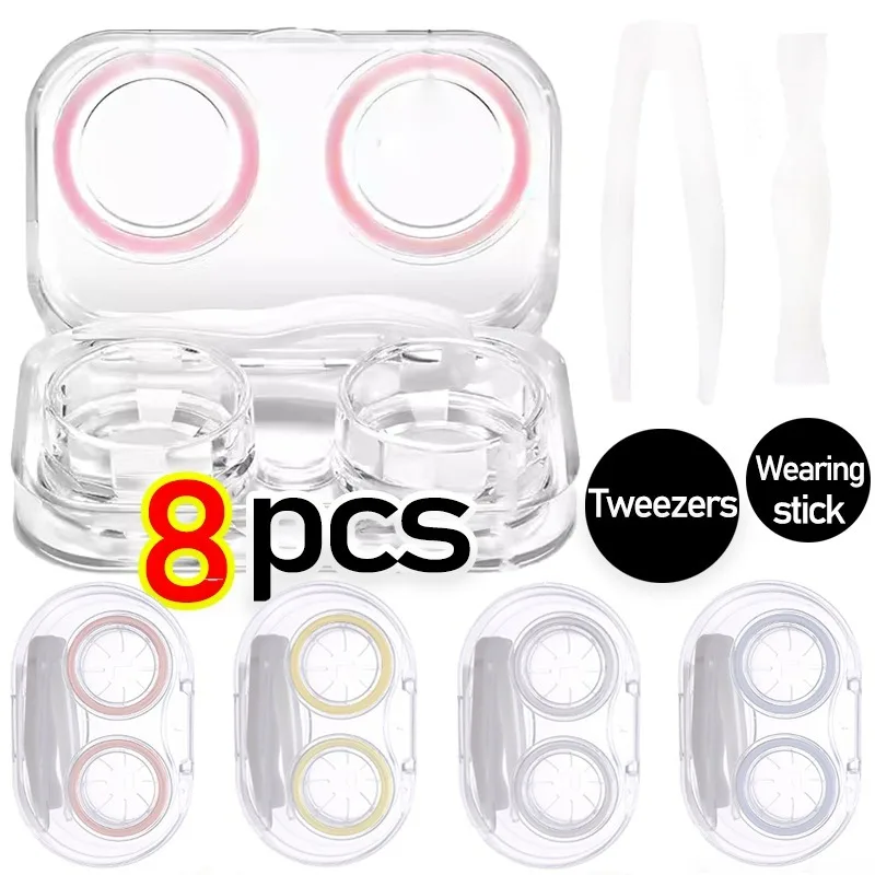 Small Contact Lens Cases Convenient Plastic Contact Lenses Storage Box Transparent Glasses Boxes Portable Eyewear Accessories