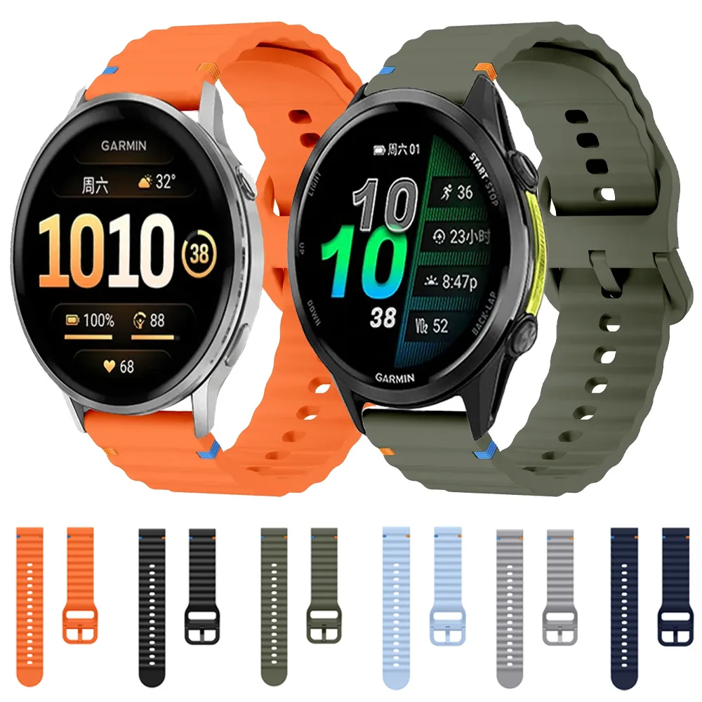18mm 20mm 22mm Silikonarmband für Garmin Forerunner 570 47/42mm 970 965 265 165 55 Armband Garmin Venu 4 41/45mm Vivoactive 6